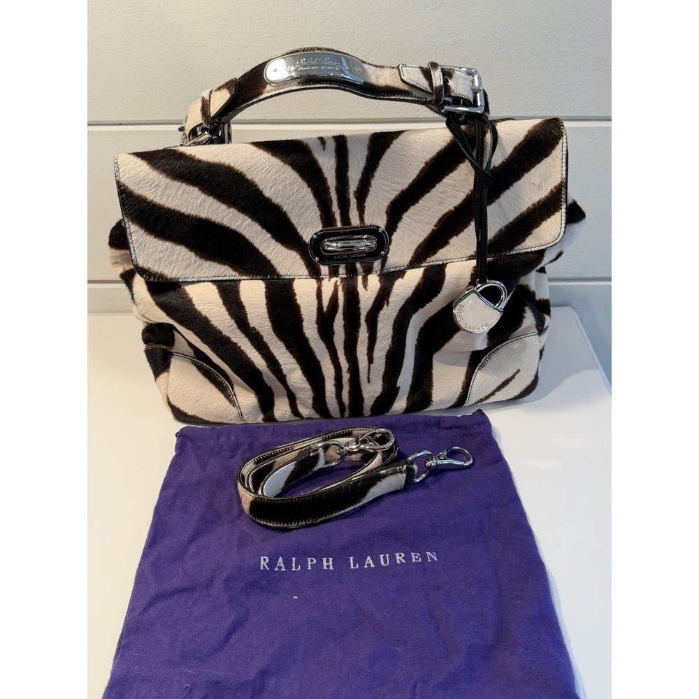 Premium Ralph Lauren Collection pony hair satchel Top Handle Handbags